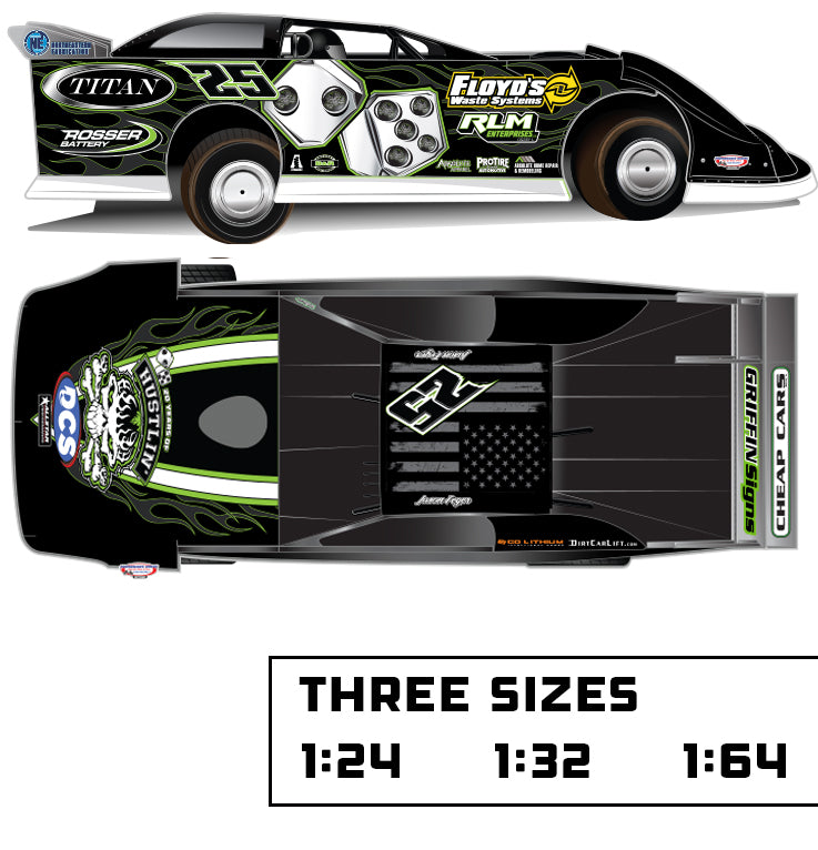 LIMITED QUANTITIES - 20 Years of Hustlin' Feger Tumblin' Dice Dirt Late Model Diecast