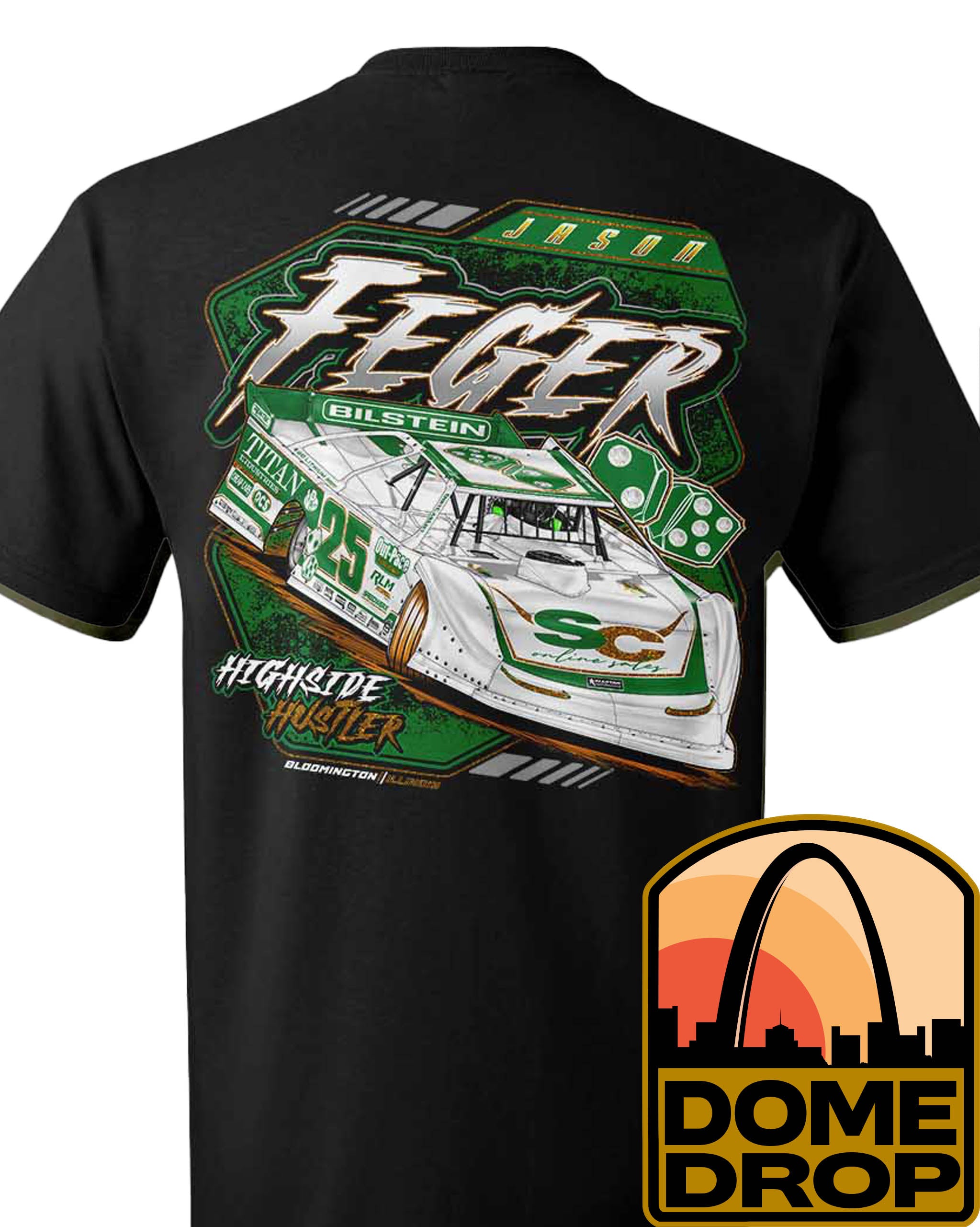Jason Feger's dirt late model Neon Rush t-shirt – Hustler Speedshop