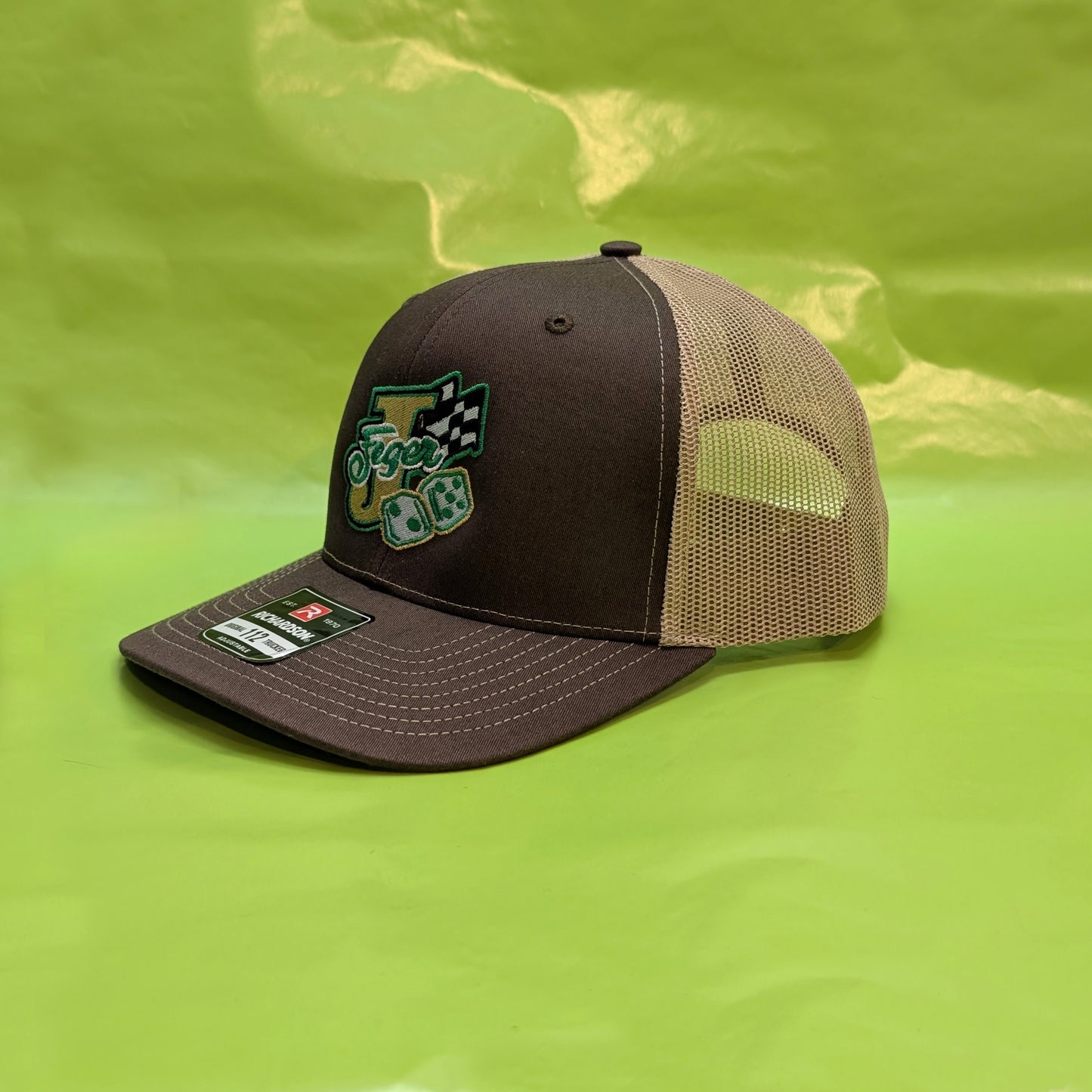 JFeger Richardson 112 Brown Front Khaki Mesh Snap Back