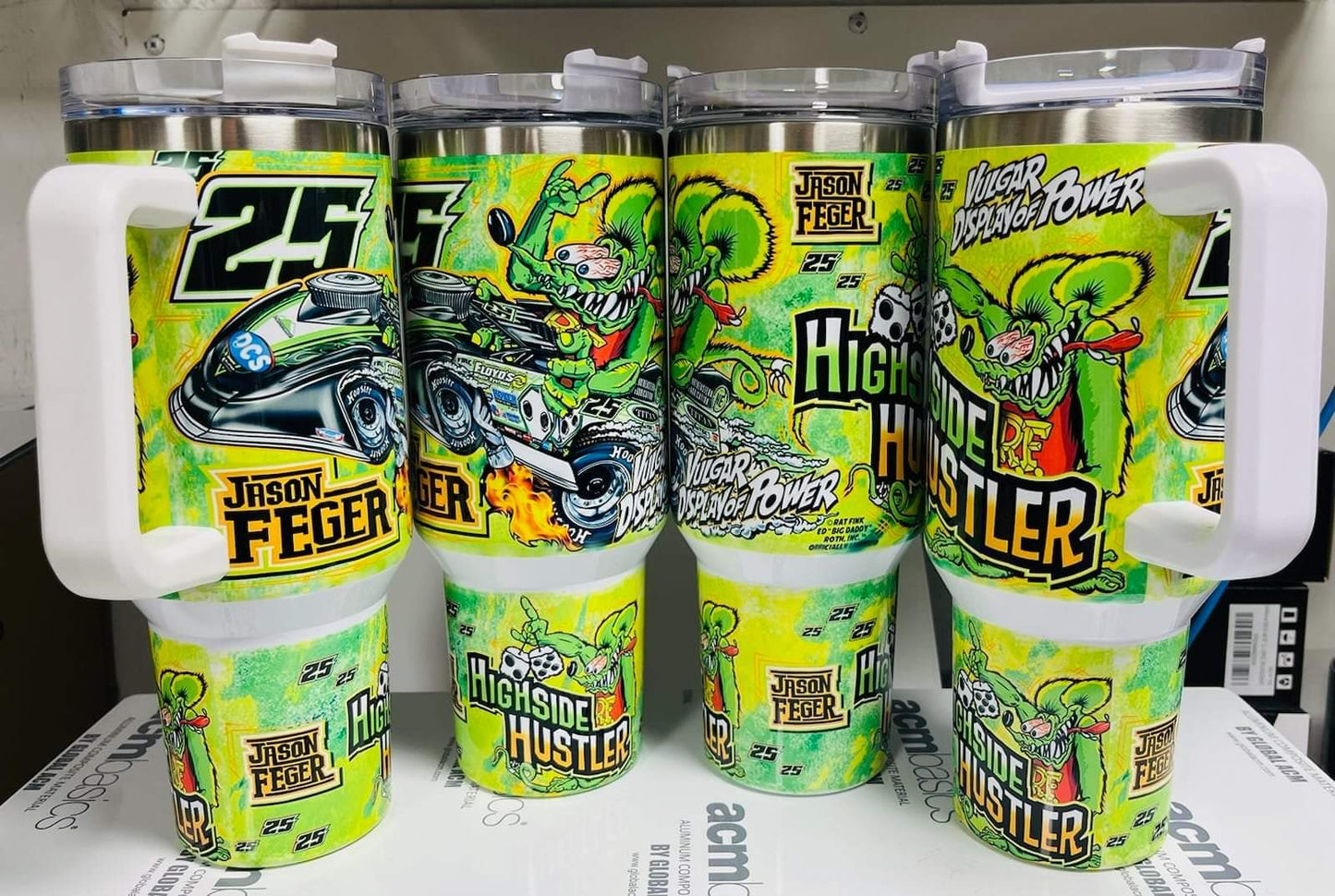 Rat Fink Horns Up 40 Oz tumblers