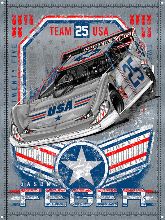 ON SALE Freedom Fighter Embossed Metal Tin Sign