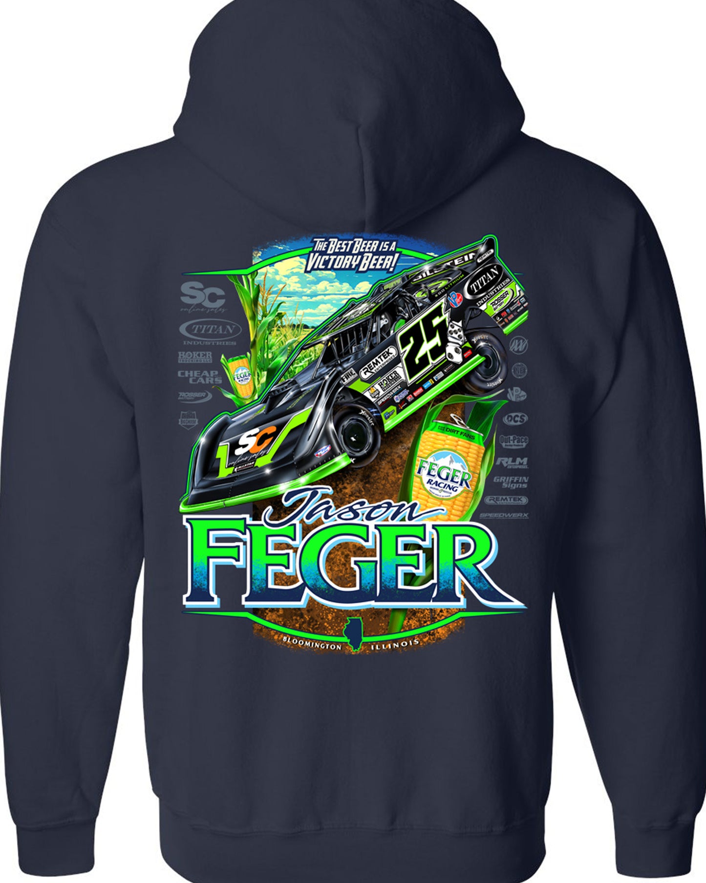 Victory Lane Beer Zipped Hoodie