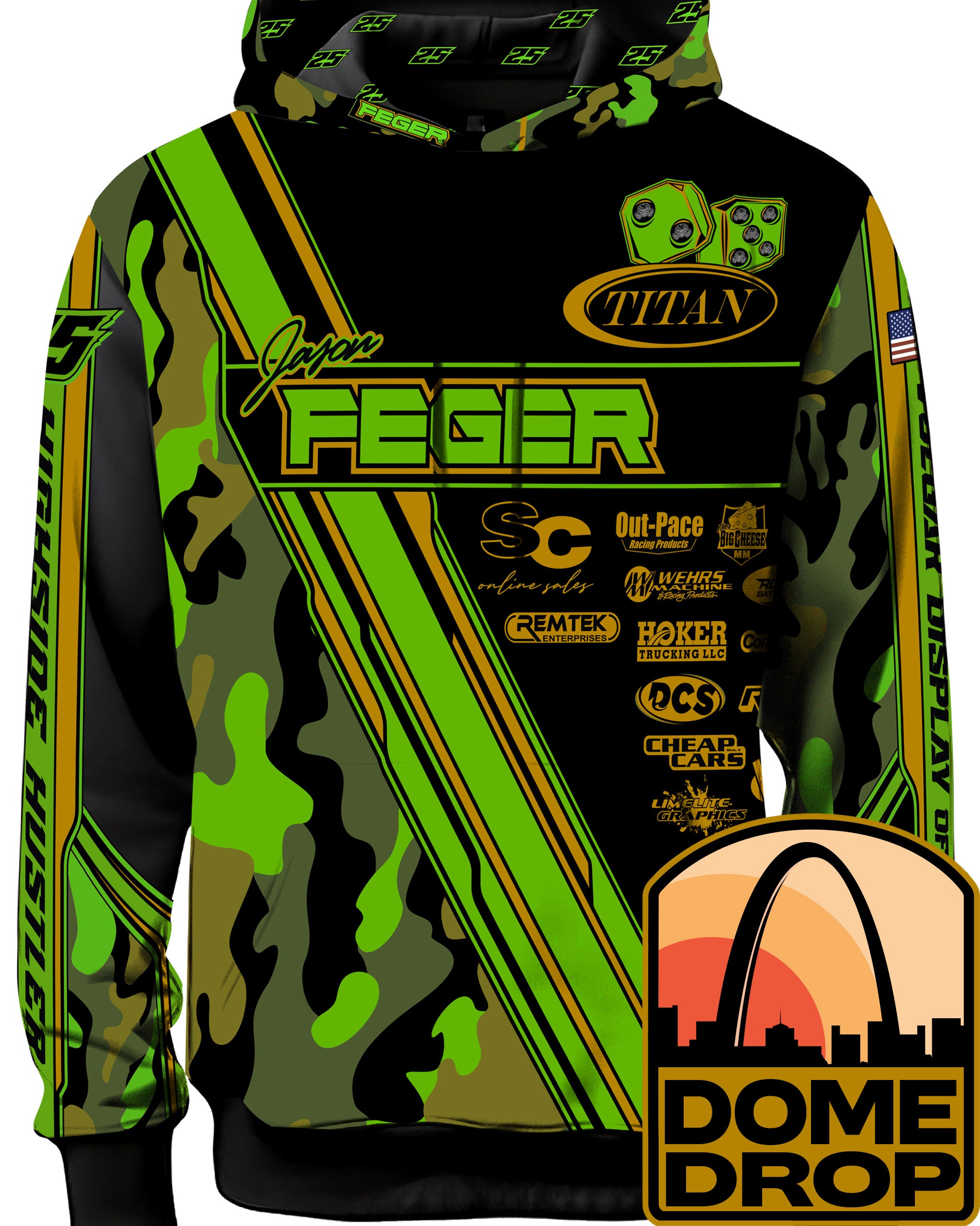Feger Green Camo 25 Hoodie – Hustler Speedshop