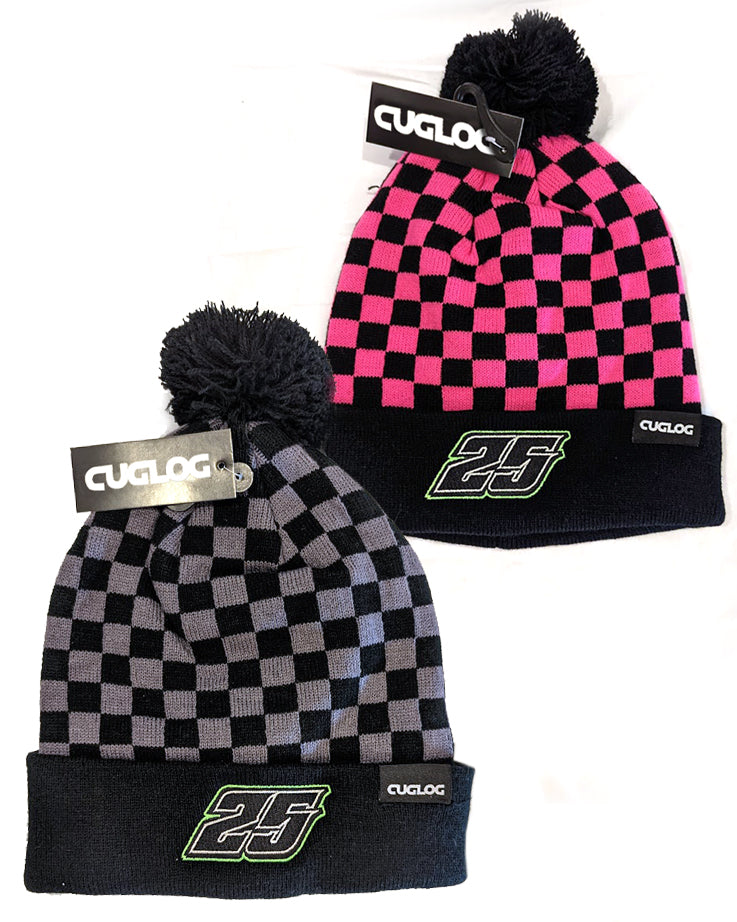 Checkered Pom Beanies