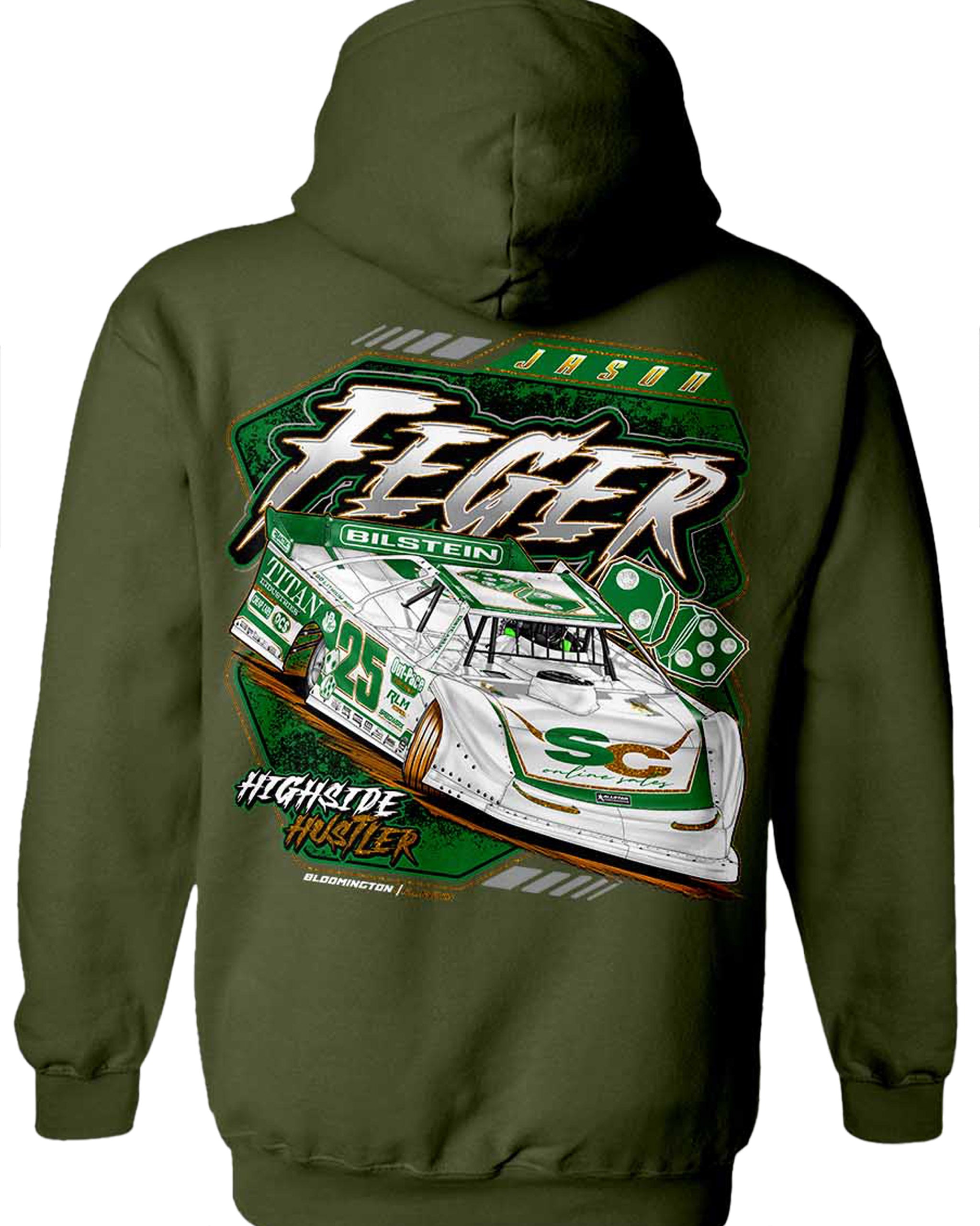 Jason Feger's dirt late model Neon Rush t-shirt – Hustler Speedshop