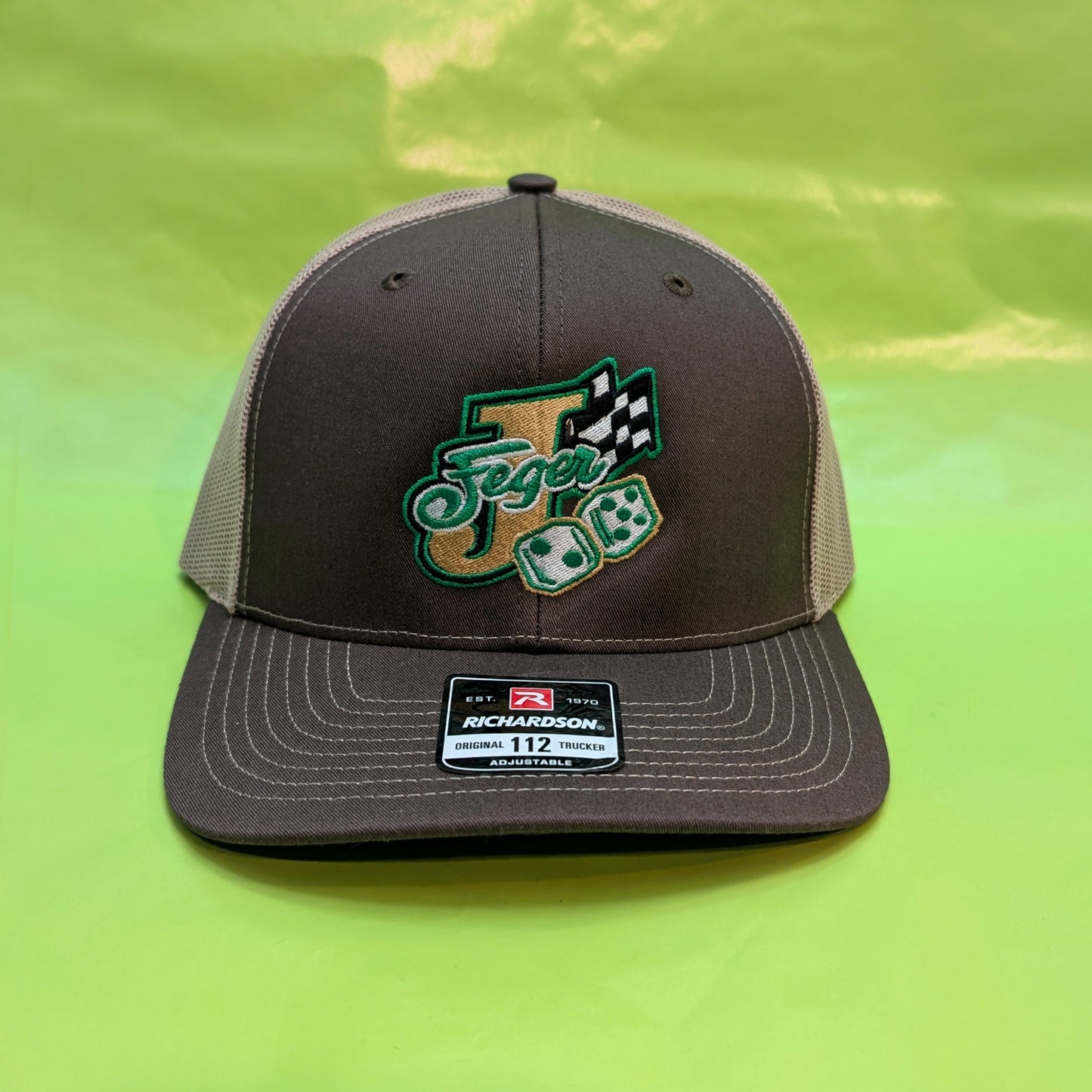 JFeger Richardson 112 Brown Front Khaki Mesh Snap Back