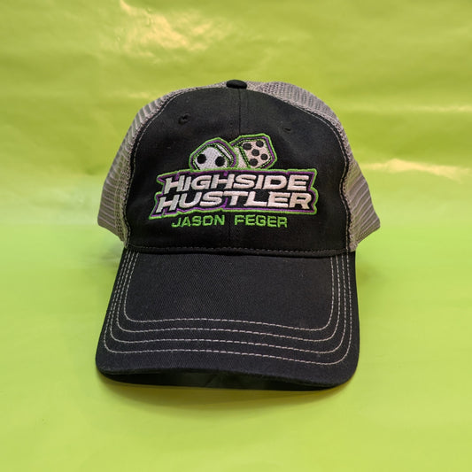 Highside Hustler Relaxed Hat with Silver Flag on Back