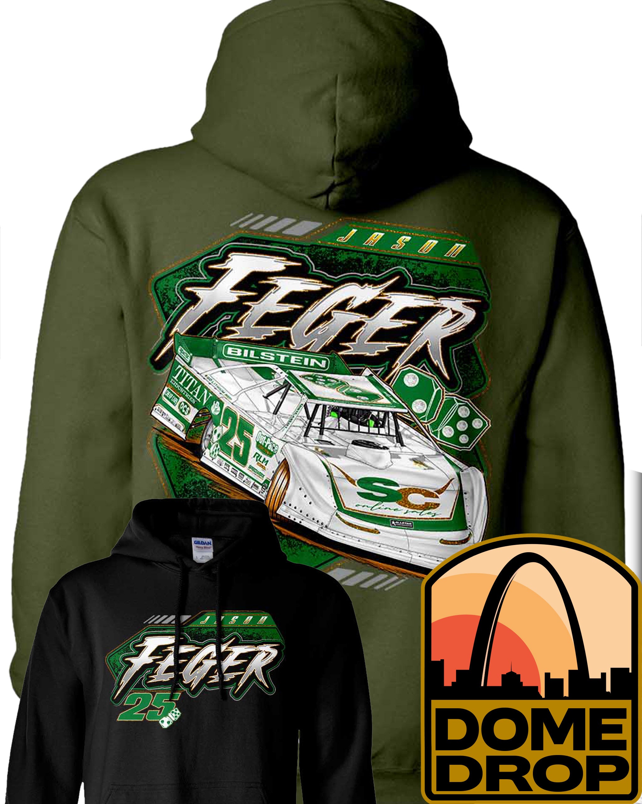 Jason Feger's dirt late model Neon Rush t-shirt – Hustler Speedshop