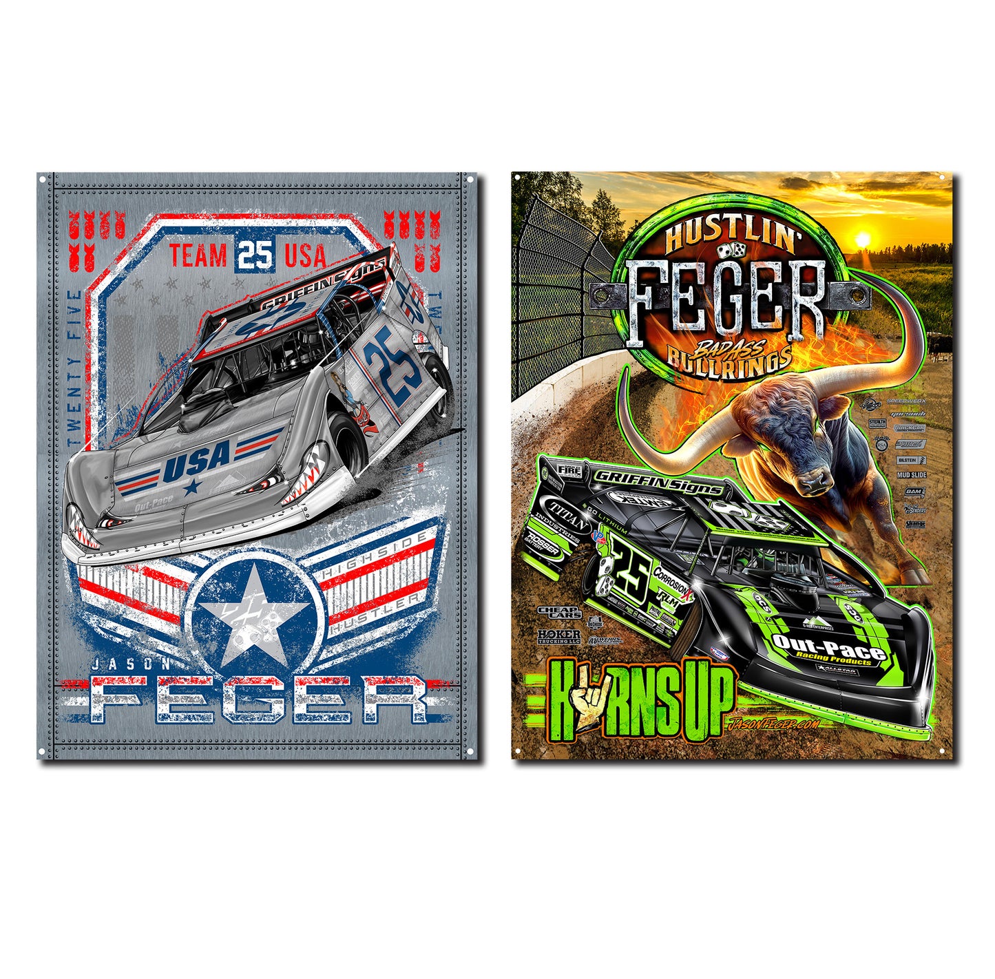 METAL Tin Hustlin' Bad Ass Bullring & Freedom Fighter Bundle