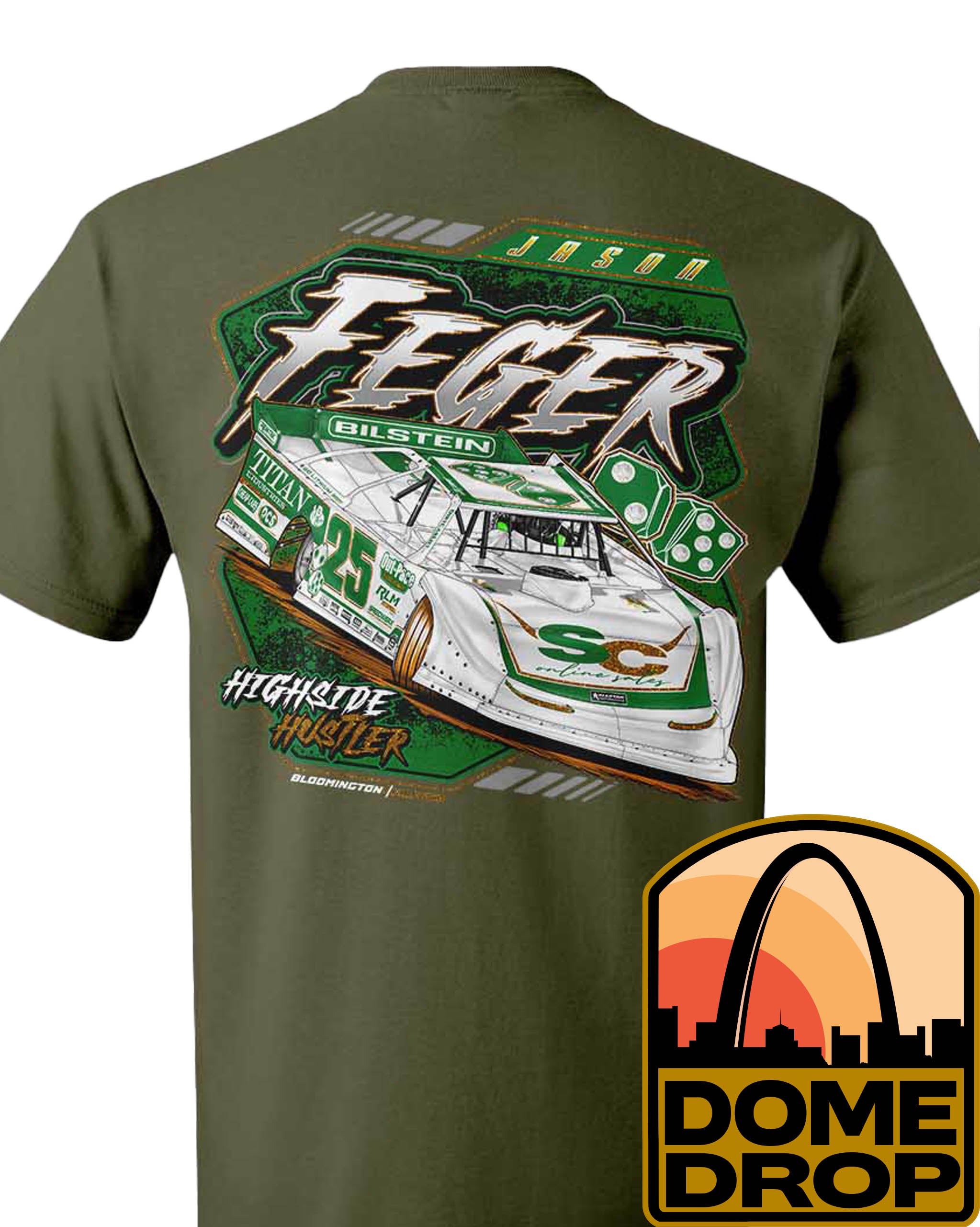Jason Feger's dirt late model Neon Rush t-shirt – Hustler Speedshop