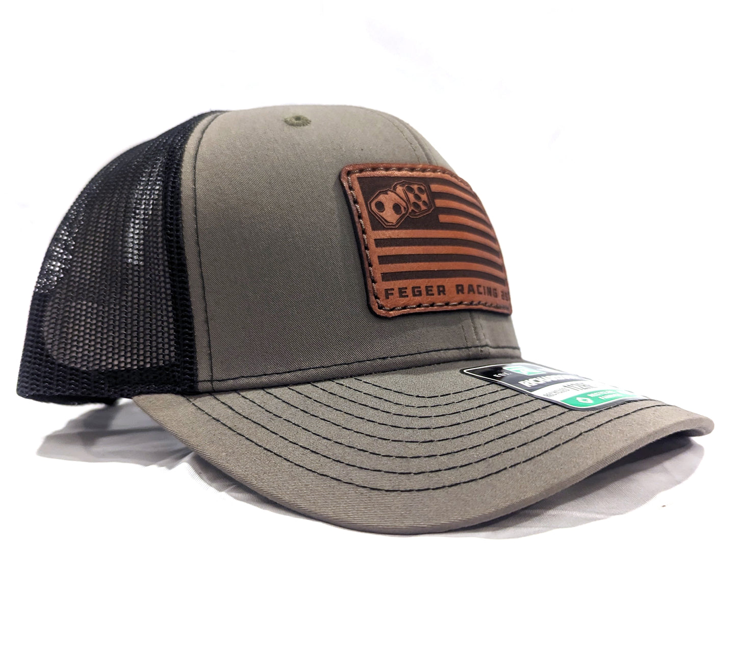 Leather Patch Richardson 112 Cap with Flag